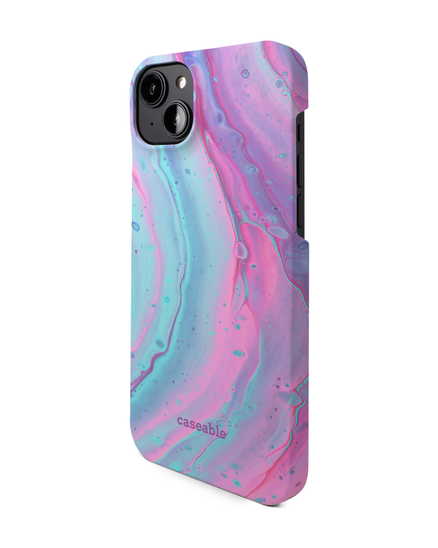 Wavey Hard Shell Phone Case for Apple iPhone 14 Plus: View from the right side