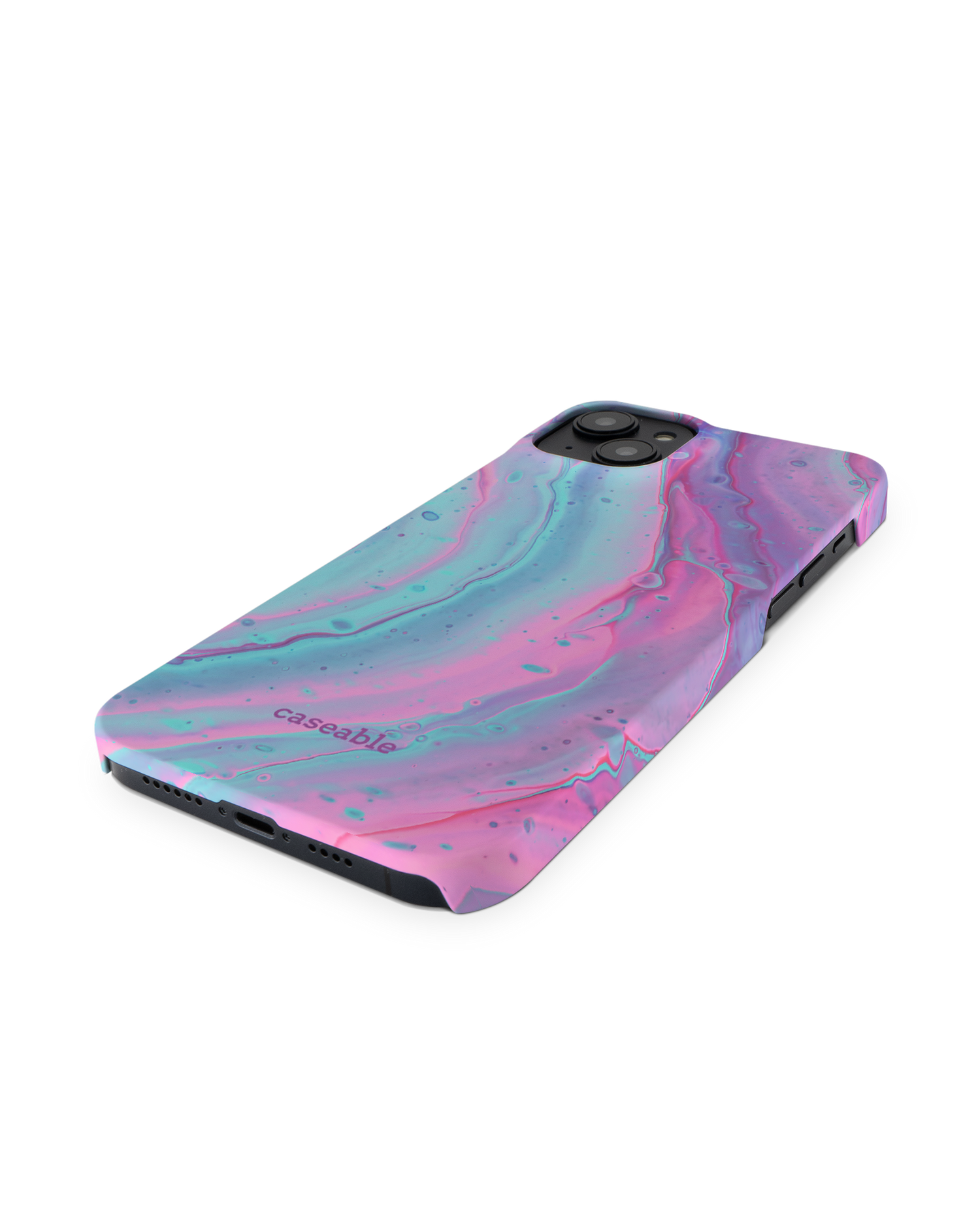 Wavey Hard Shell Phone Case for Apple iPhone 14 Plus: Perspective view
