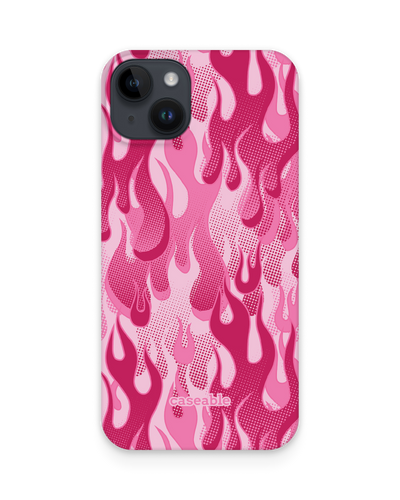 Pink Flames Hard Shell Phone Case for Apple iPhone 15 Plus
