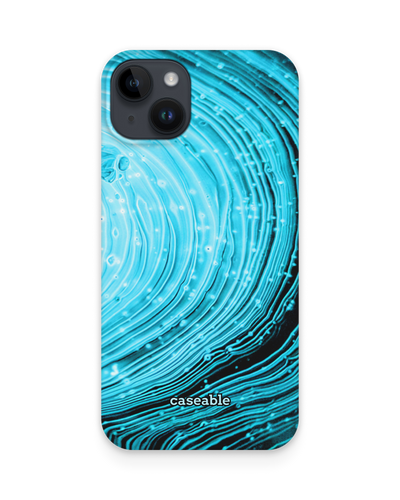 Turquoise Ripples Hard Shell Phone Case for Apple iPhone 15 Plus