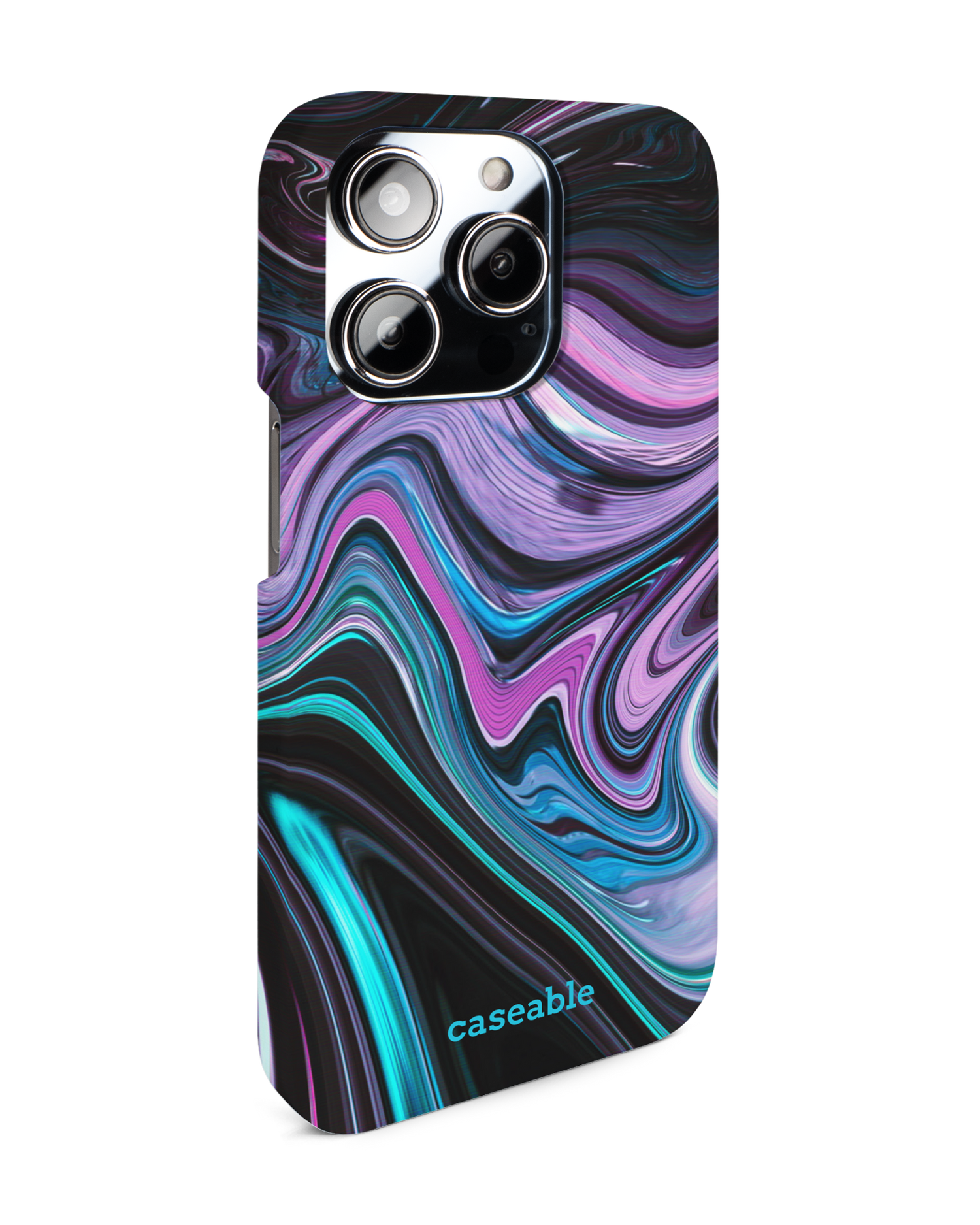 Digital Swirl Hard Shell Phone Case for Apple iPhone 14 Pro: View from the left side