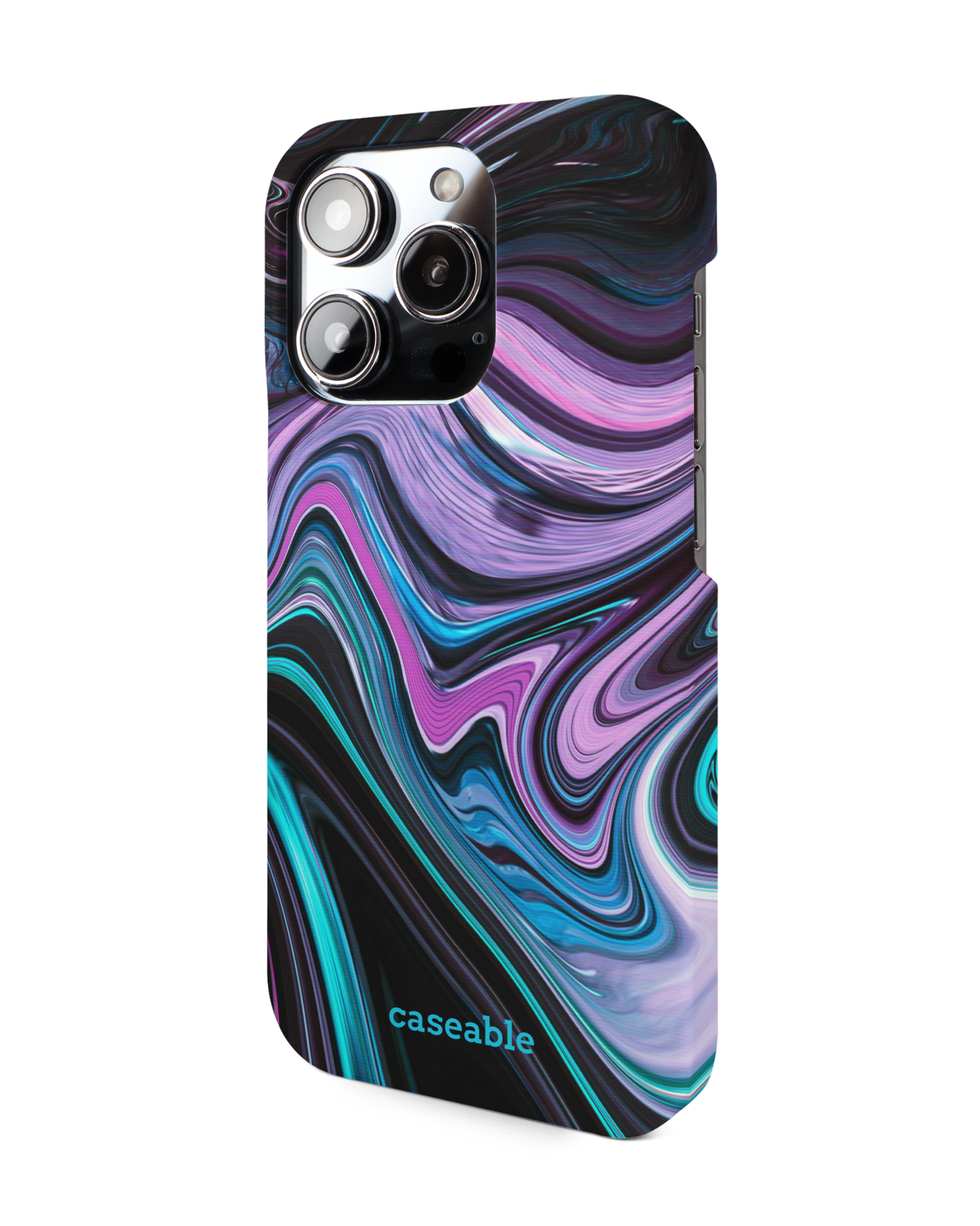 Digital Swirl Hard Shell Phone Case for Apple iPhone 14 Pro: View from the right side