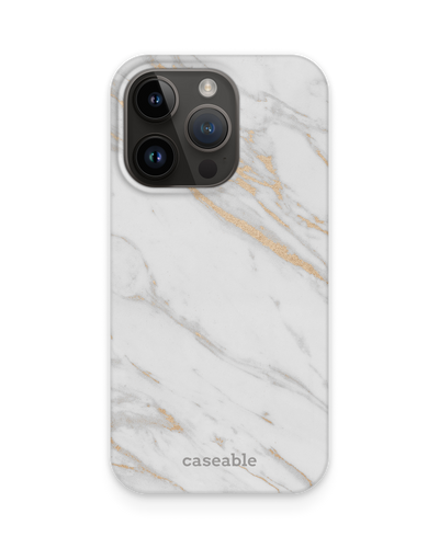 Gold Marble Elegance Hard Shell Phone Case for Apple iPhone 15 Pro