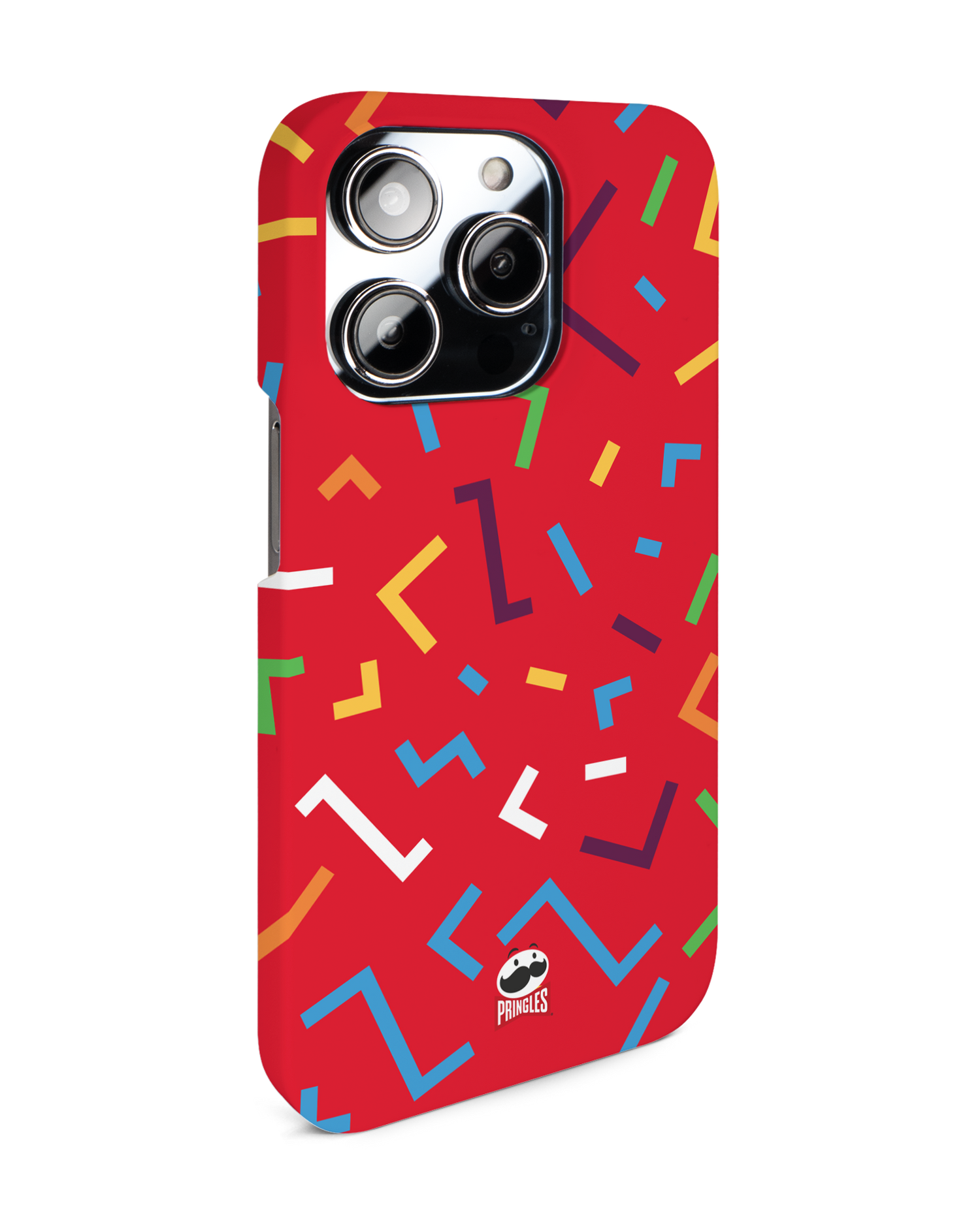 Pringles Confetti Hard Shell Phone Case for Apple iPhone 14 Pro: View from the left side
