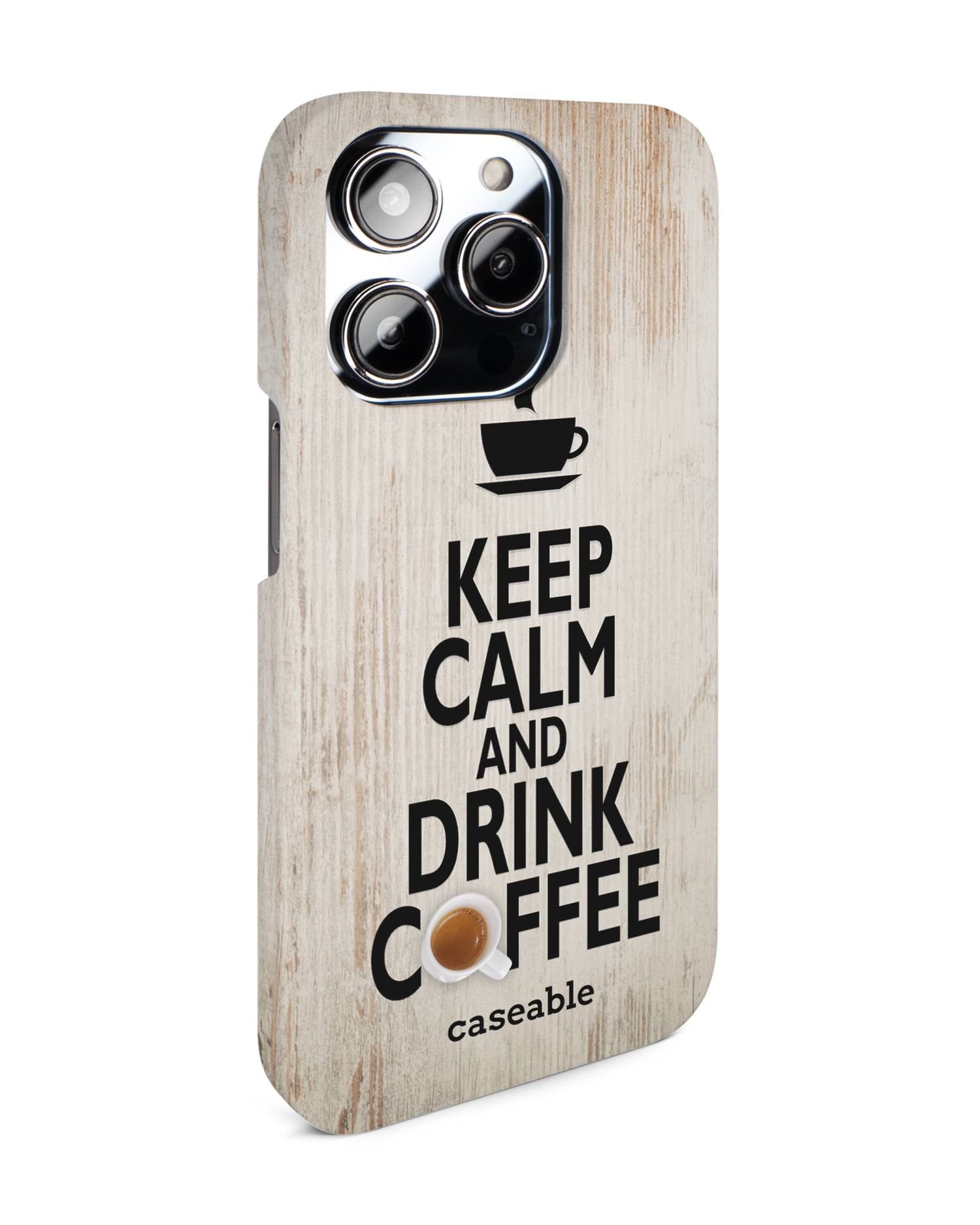 Drink Coffee Hard Shell Phone Case for Apple iPhone 14 Pro: View from the left side