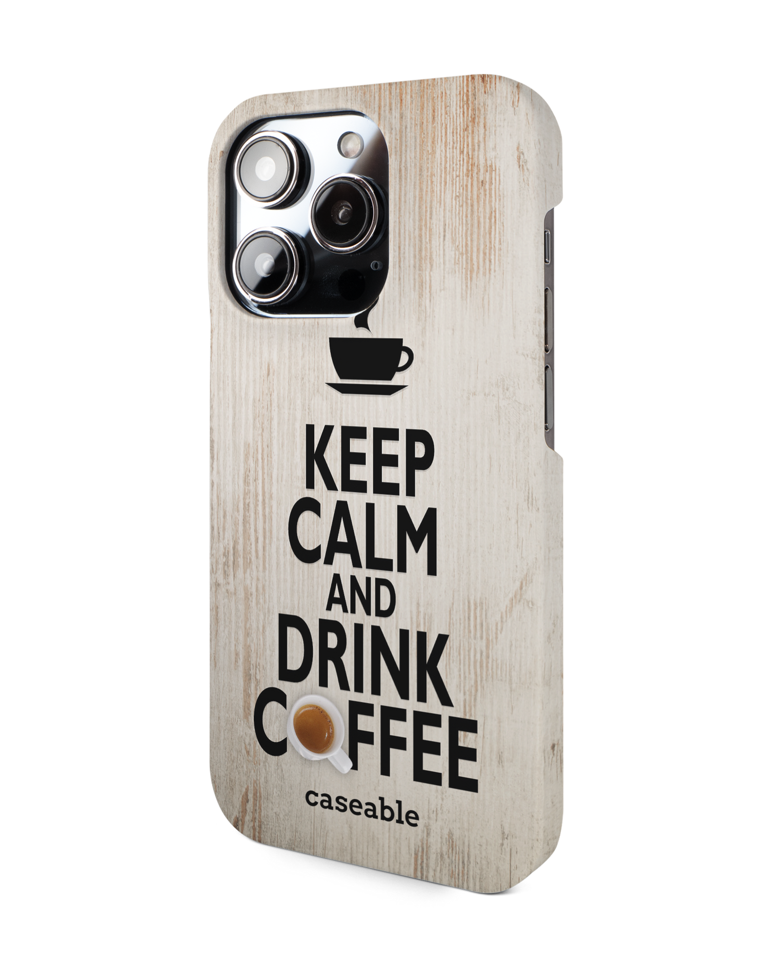 Drink Coffee Hard Shell Phone Case for Apple iPhone 14 Pro: View from the right side