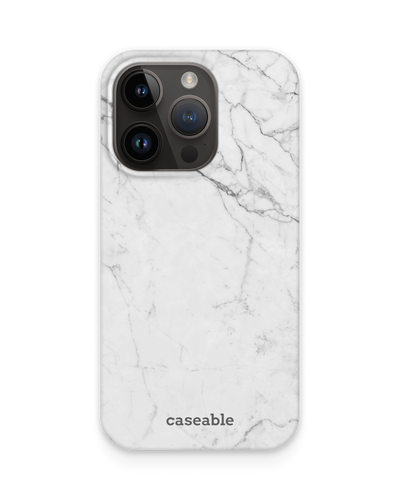 White Marble Hard Shell Phone Case for Apple iPhone 14 Pro