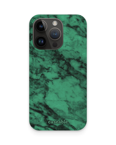 Green Marble Hard Shell Phone Case for Apple iPhone 14 Pro