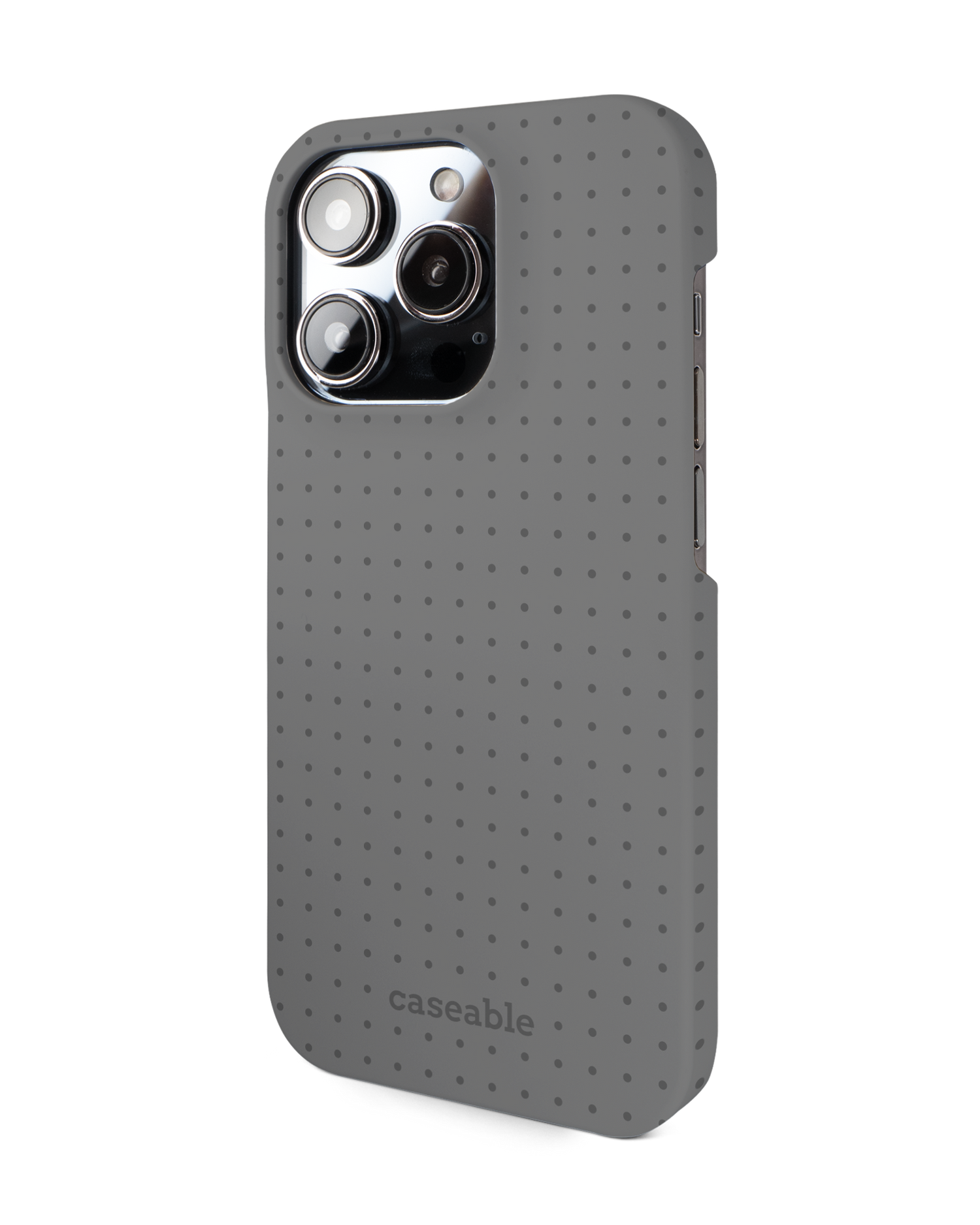 Dot Grid Grey Hard Shell Phone Case for Apple iPhone 14 Pro: View from the right side