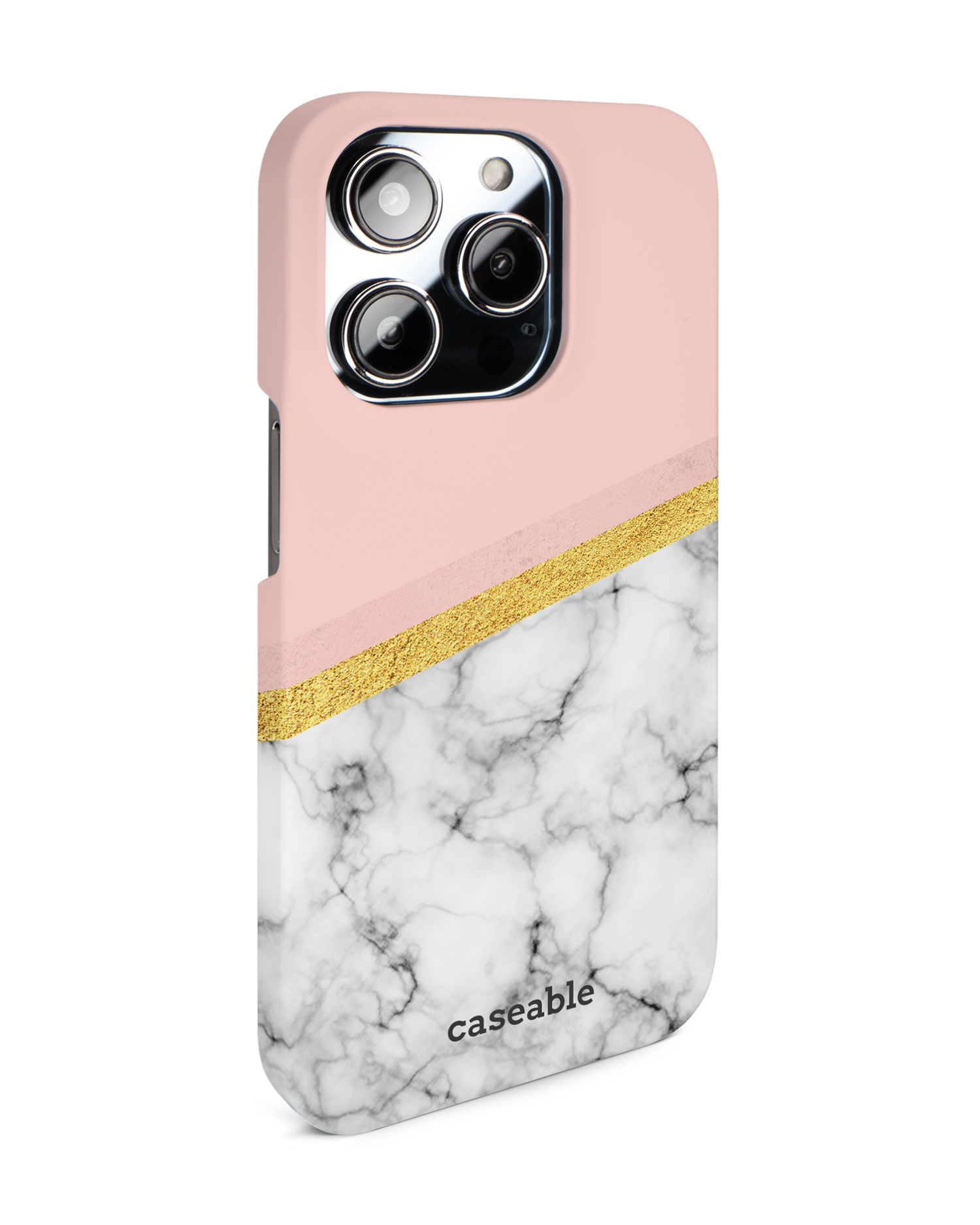 Marble Slice Hard Shell Phone Case for Apple iPhone 14 Pro: View from the left side