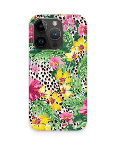 Tropical Cheetah Hard Shell Phone Case for Apple iPhone 15 Pro