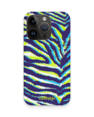 Neon Zebra Hard Shell Phone Case for Apple iPhone 15 Pro