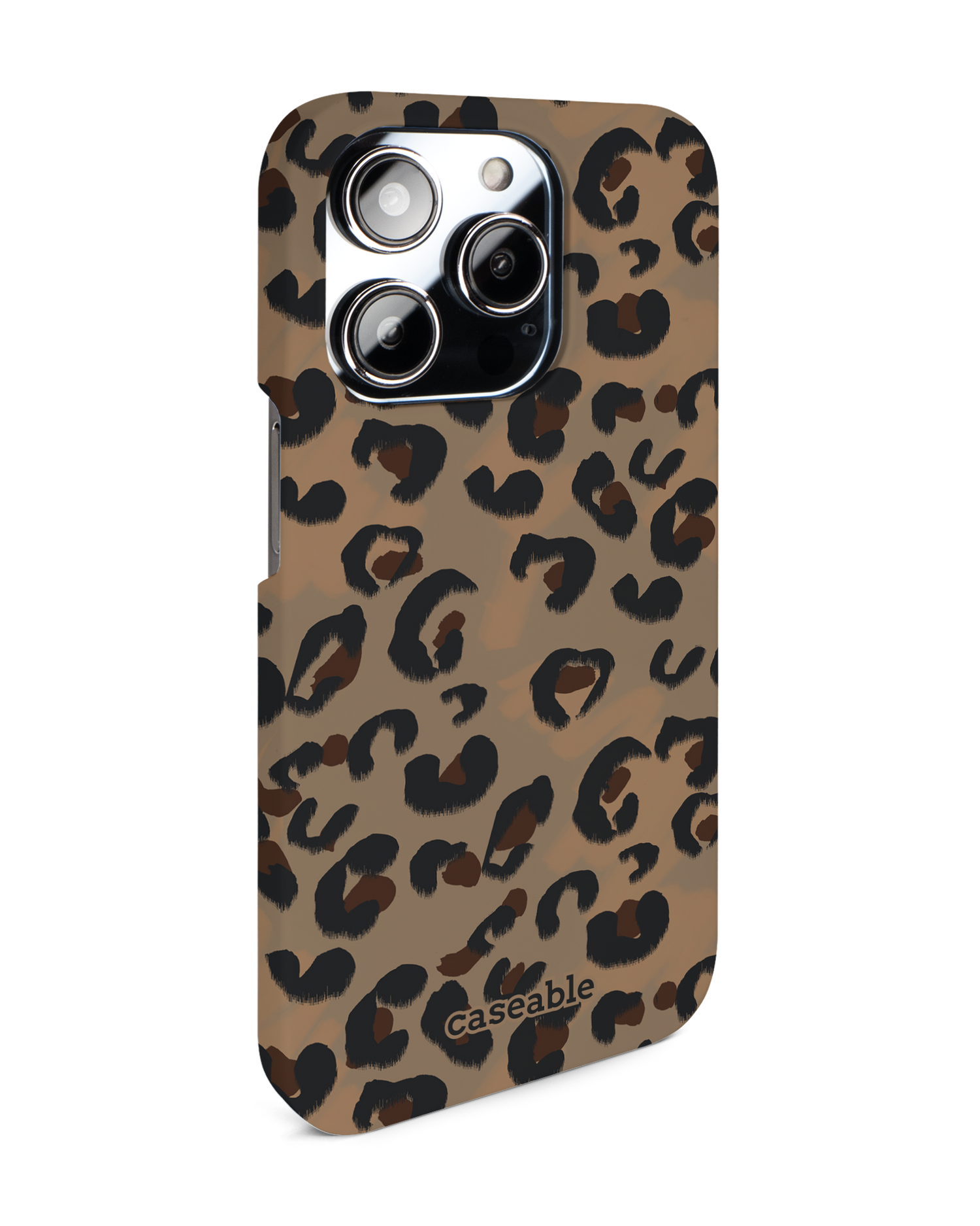 Leopard Repeat Hard Shell Phone Case for Apple iPhone 14 Pro: View from the left side