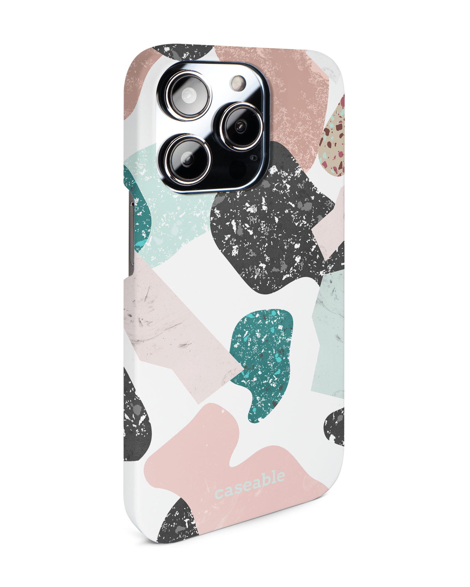 Scattered Shapes Hard Shell Phone Case for Apple iPhone 14 Pro: View from the left side
