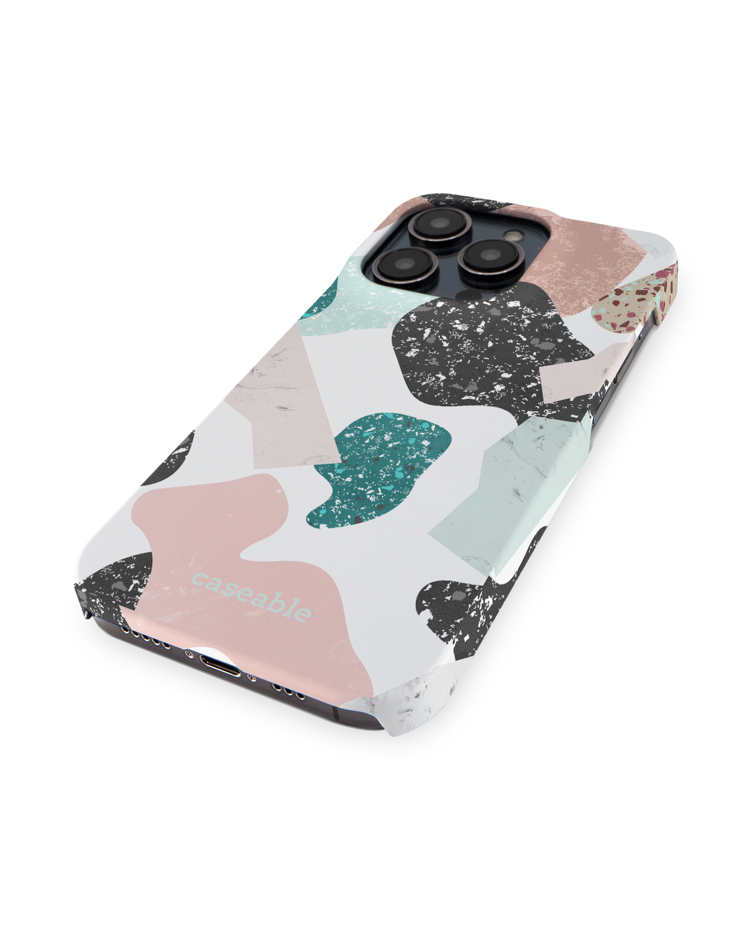 Scattered Shapes Hard Shell Phone Case for Apple iPhone 14 Pro: Perspective view