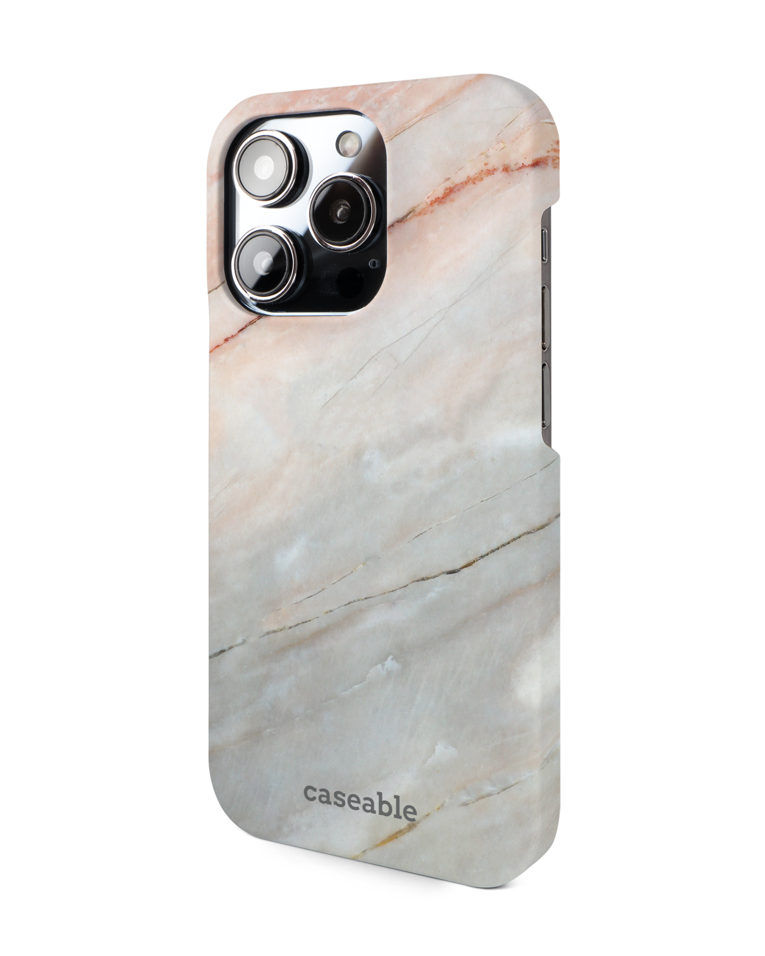 Mother of Pearl Marble Hard Shell Phone Case for Apple iPhone 14 Pro: View from the right side
