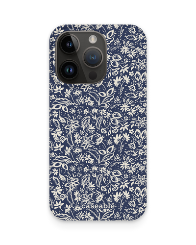 Ditsy Blue Paisley Hard Shell Phone Case for Apple iPhone 14 Pro