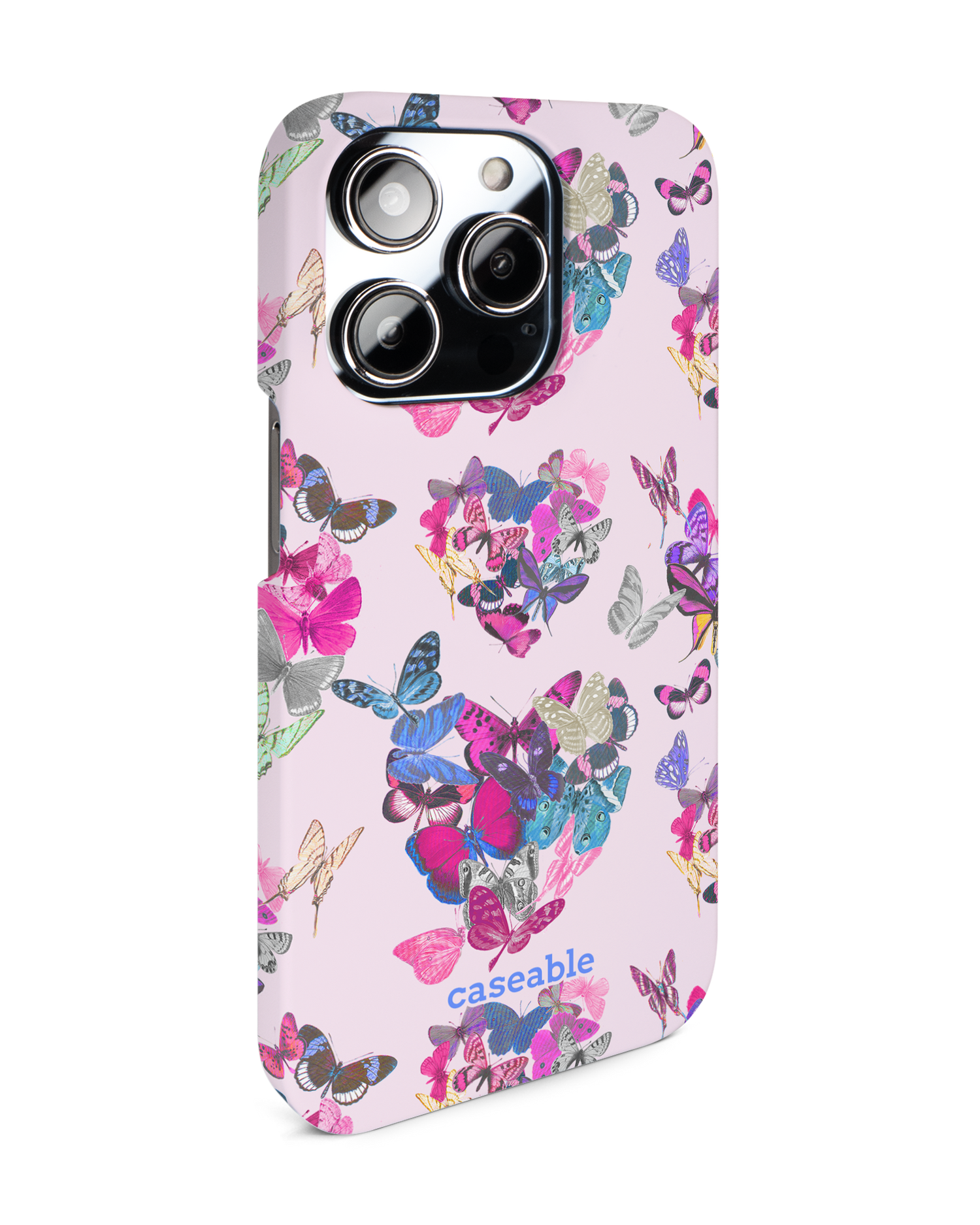 Butterfly Love Hard Shell Phone Case for Apple iPhone 14 Pro: View from the left side