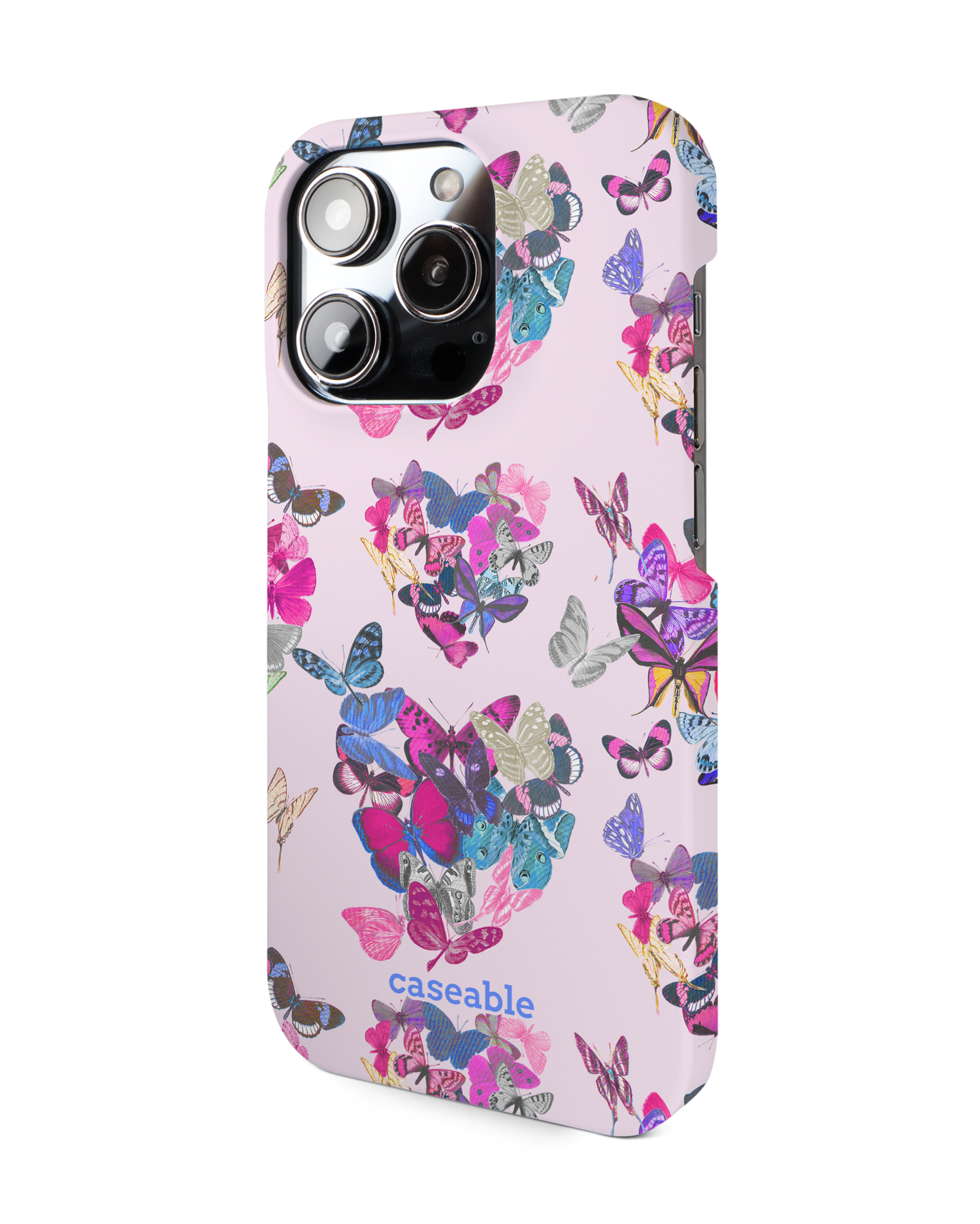 Butterfly Love Hard Shell Phone Case for Apple iPhone 14 Pro: View from the right side