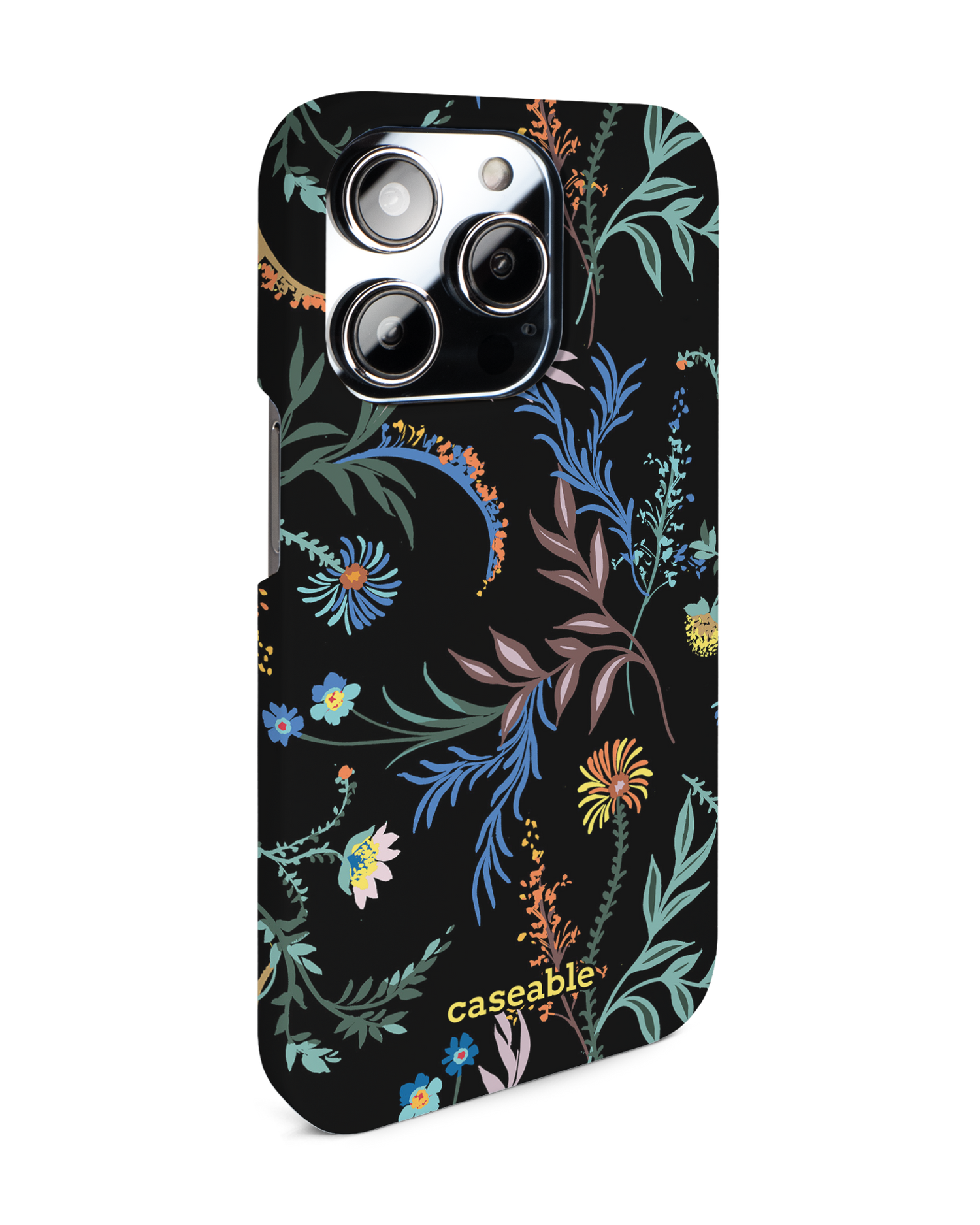 Woodland Spring Floral Hard Shell Phone Case for Apple iPhone 14 Pro: View from the left side