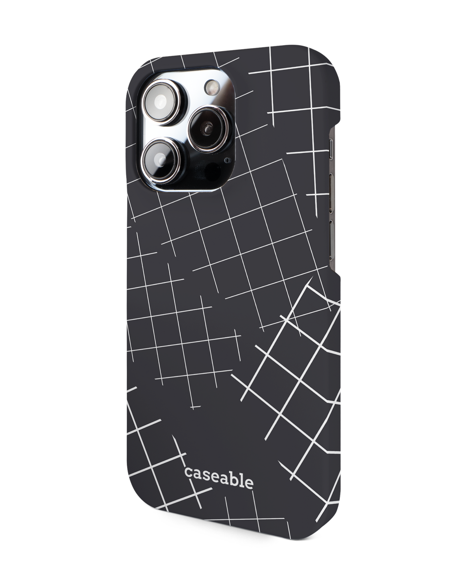 Grids Hard Shell Phone Case for Apple iPhone 14 Pro: View from the right side