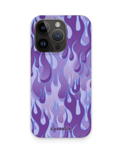Purple Flames Hard Shell Phone Case for Apple iPhone 14 Pro
