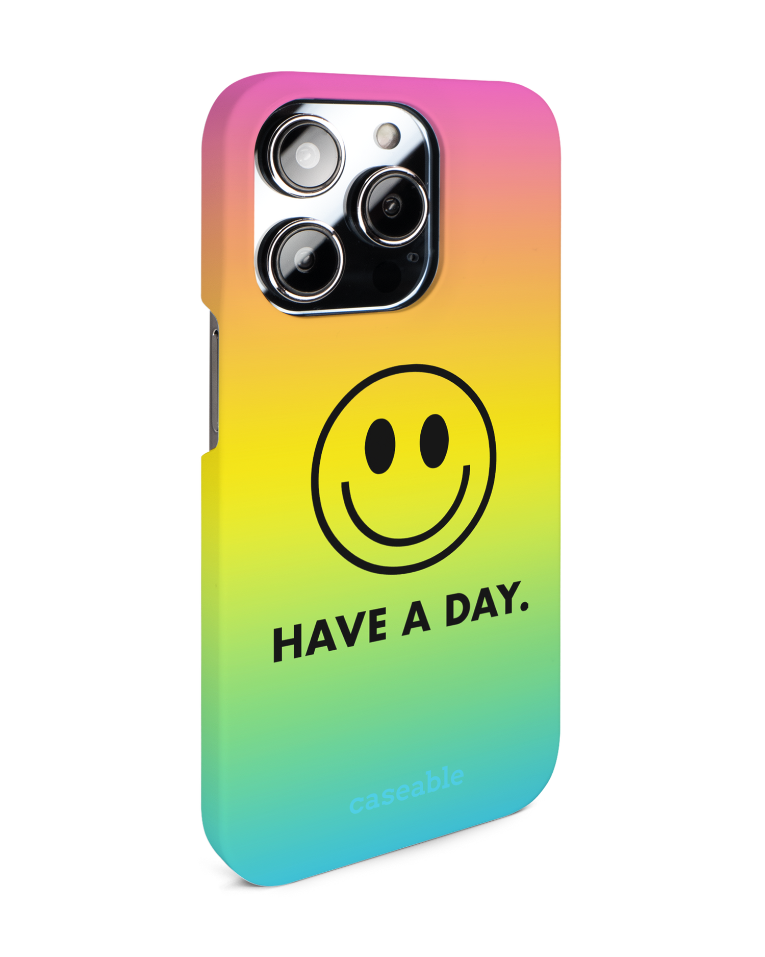 Have A Day Hard Shell Phone Case for Apple iPhone 14 Pro: View from the left side