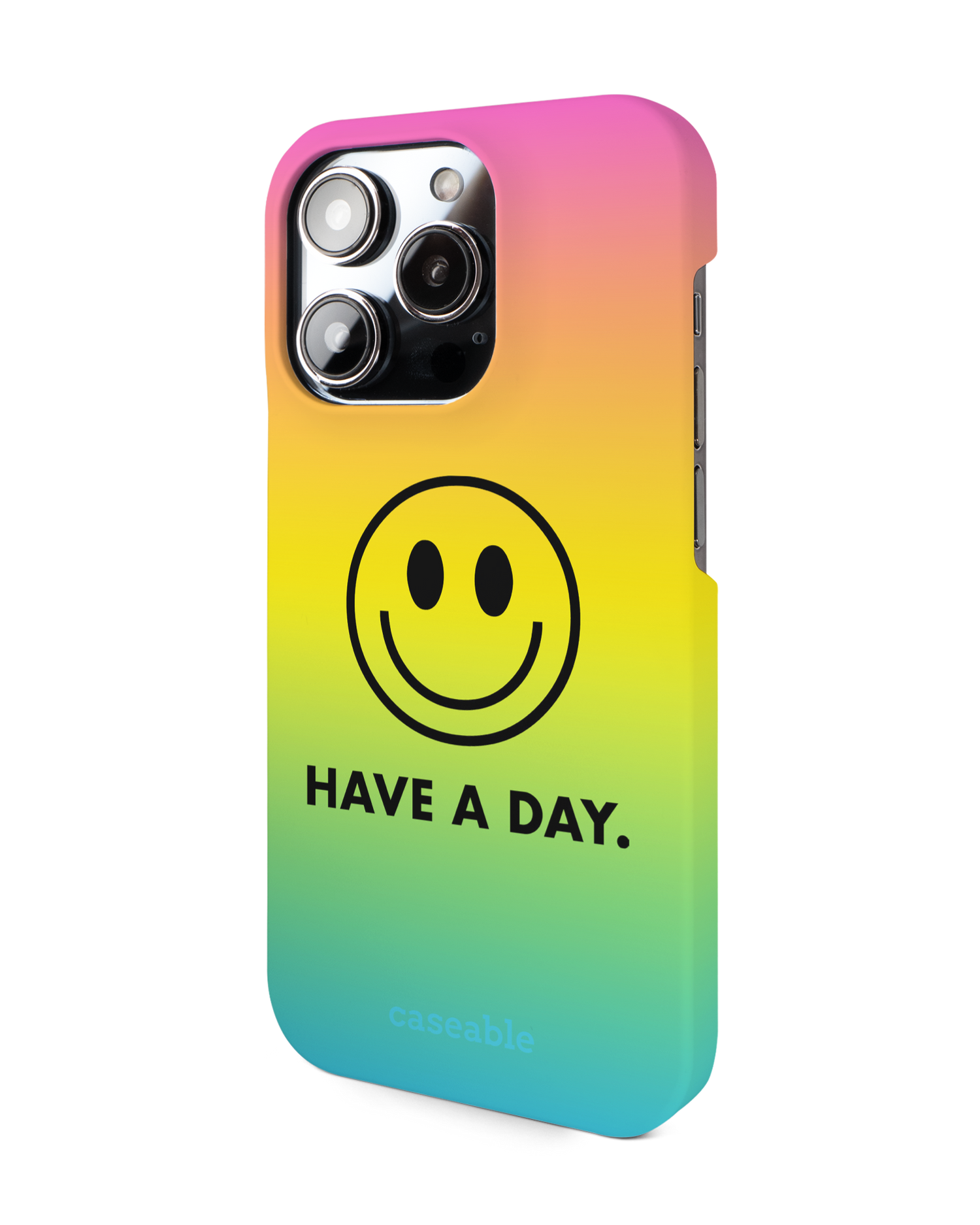 Have A Day Hard Shell Phone Case for Apple iPhone 14 Pro: View from the right side