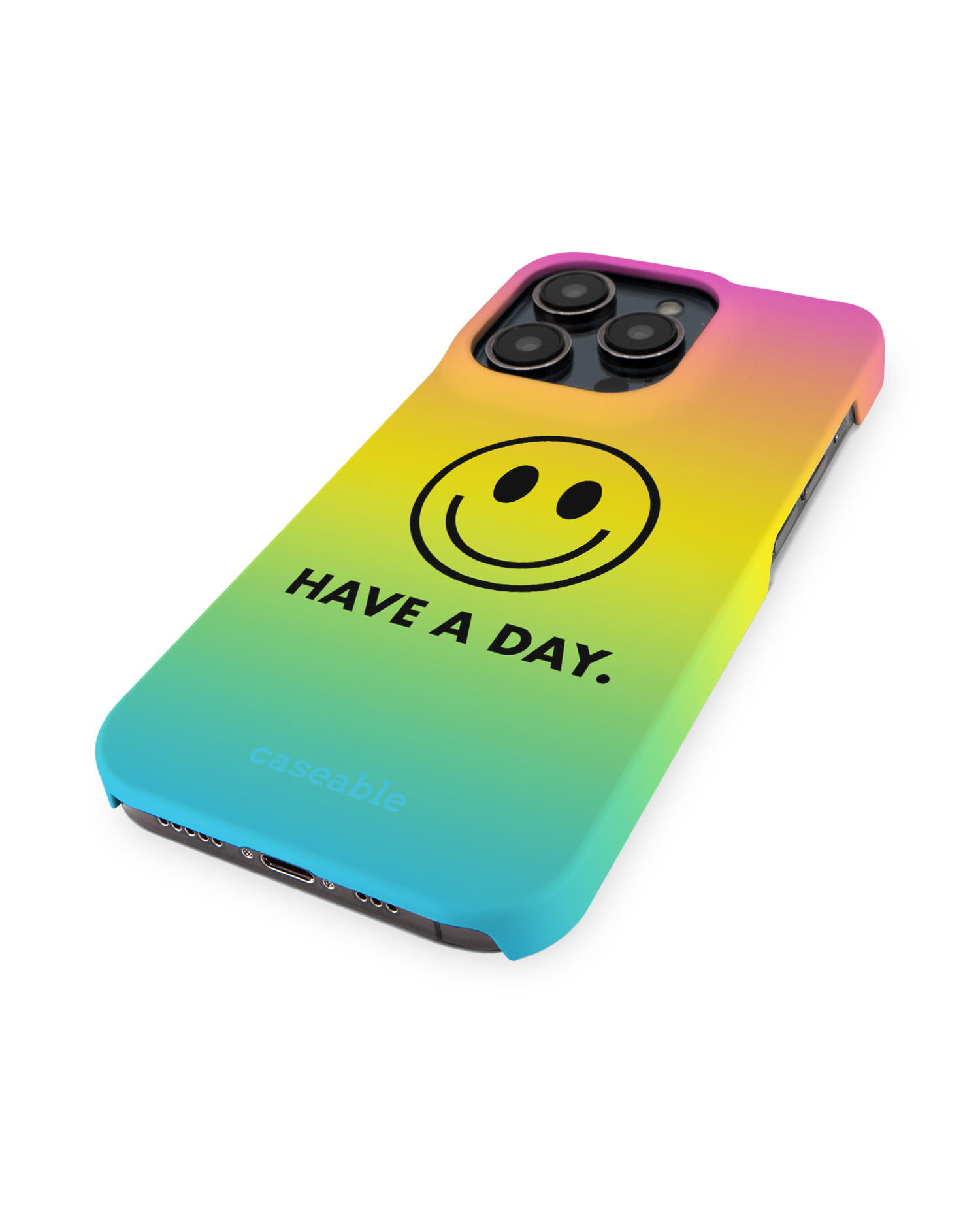 Have A Day Hard Shell Phone Case for Apple iPhone 14 Pro: Perspective view