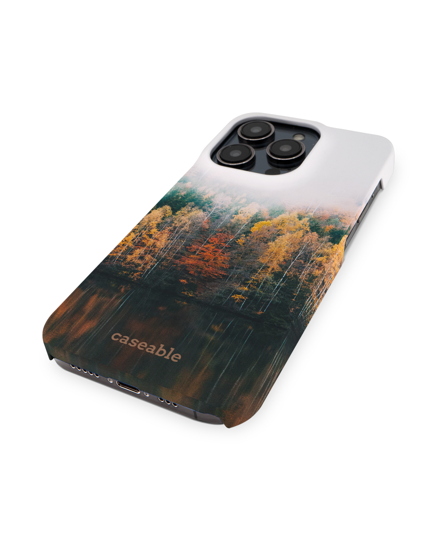 Fall Fog Hard Shell Phone Case for Apple iPhone 14 Pro: Perspective view