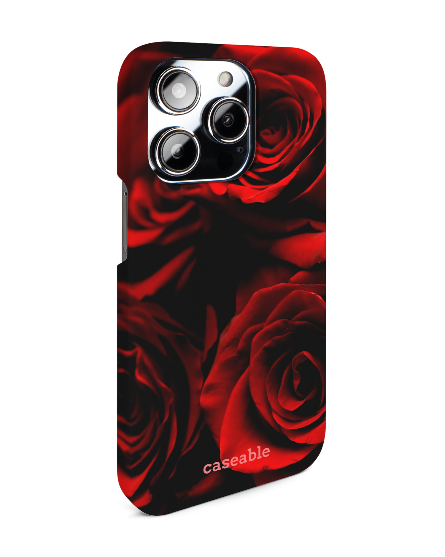 Red Roses Hard Shell Phone Case for Apple iPhone 14 Pro: View from the left side