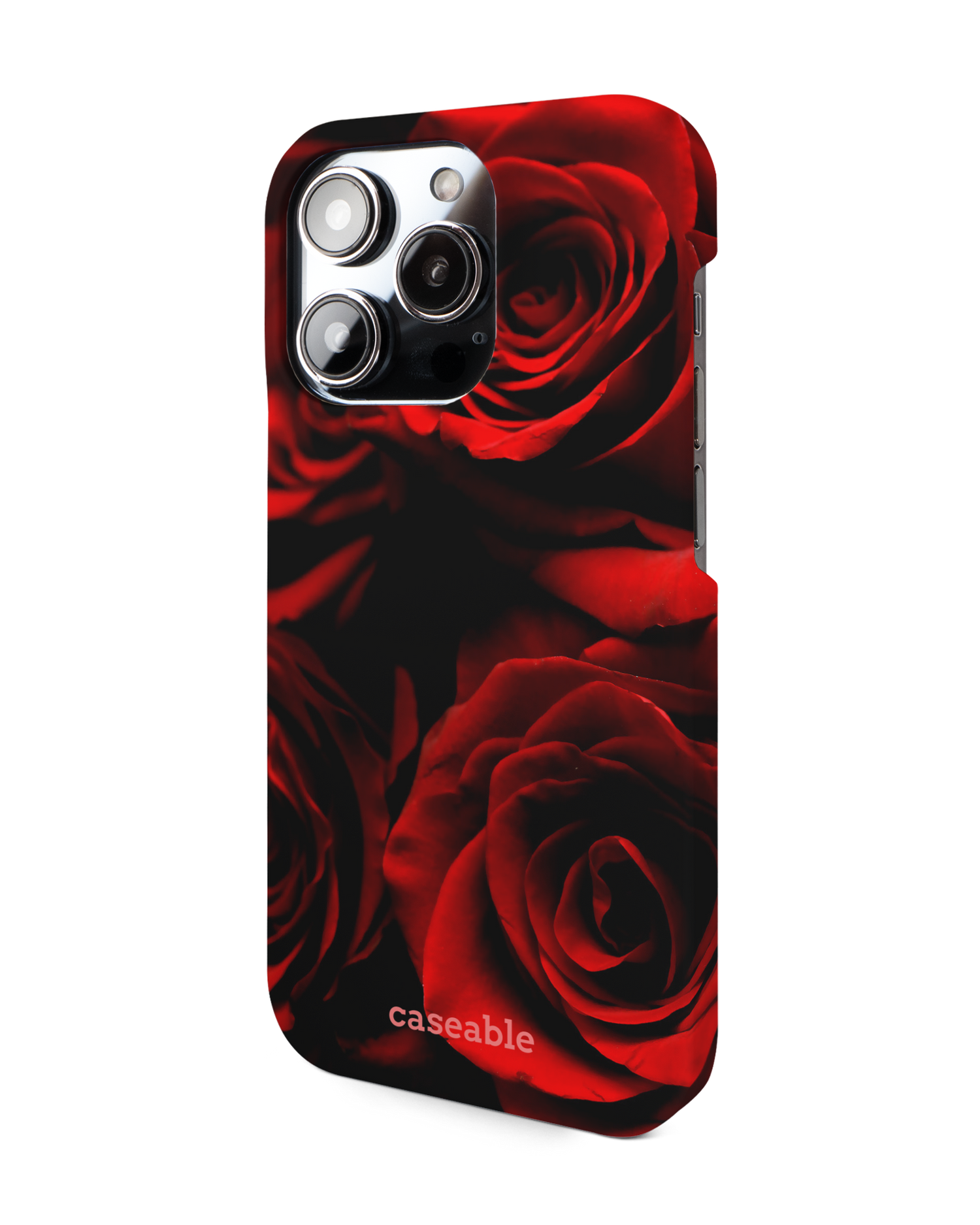Red Roses Hard Shell Phone Case for Apple iPhone 14 Pro: View from the right side