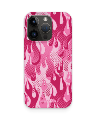 Pink Flames Hard Shell Phone Case for Apple iPhone 15 Pro