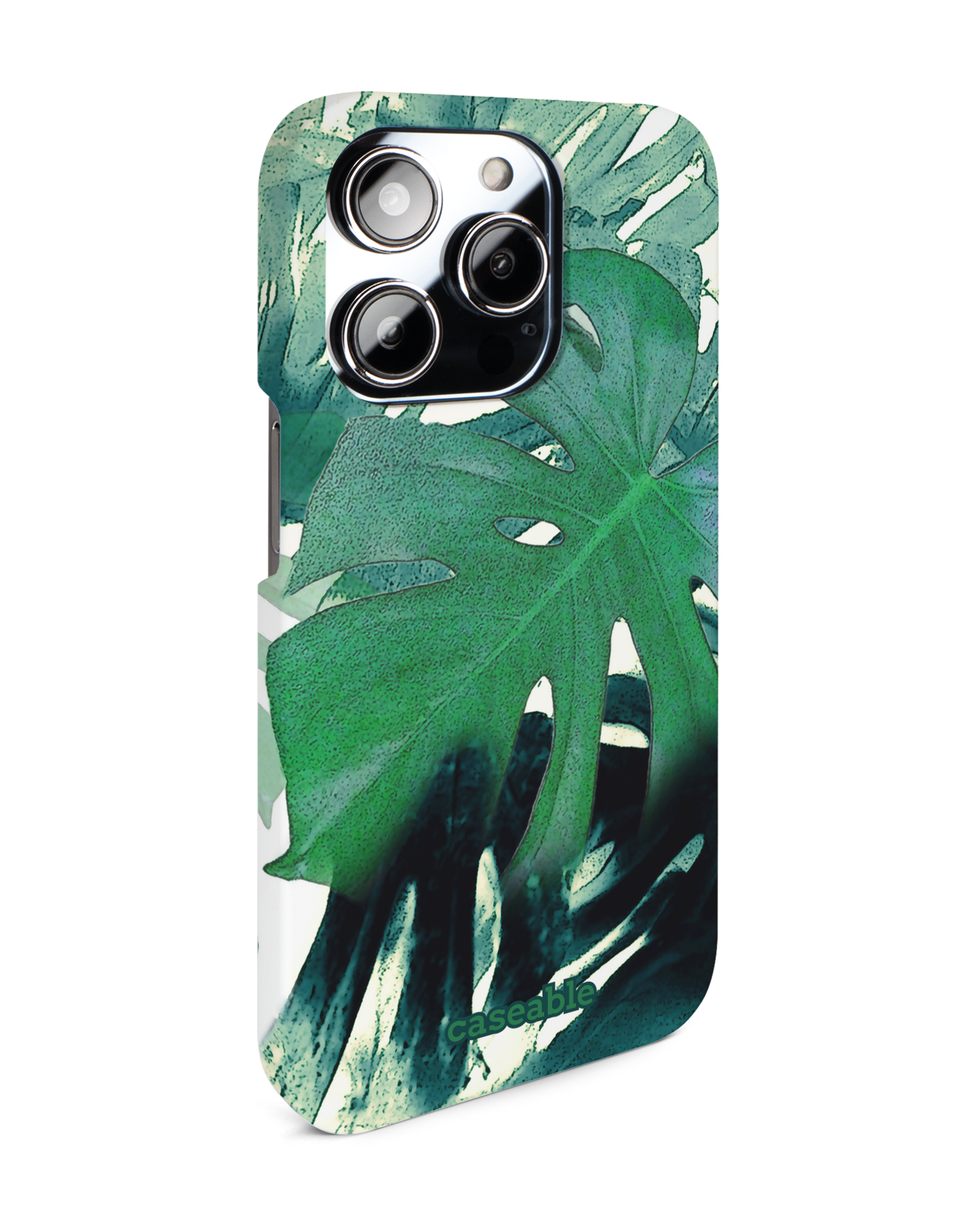 Saturated Plants Hard Shell Phone Case for Apple iPhone 14 Pro: View from the left side