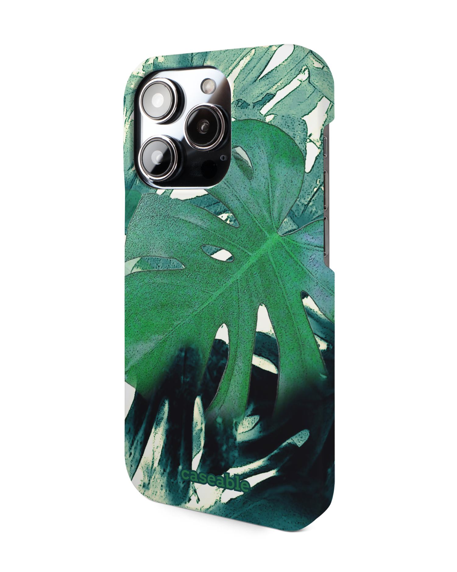 Saturated Plants Hard Shell Phone Case for Apple iPhone 14 Pro: View from the right side