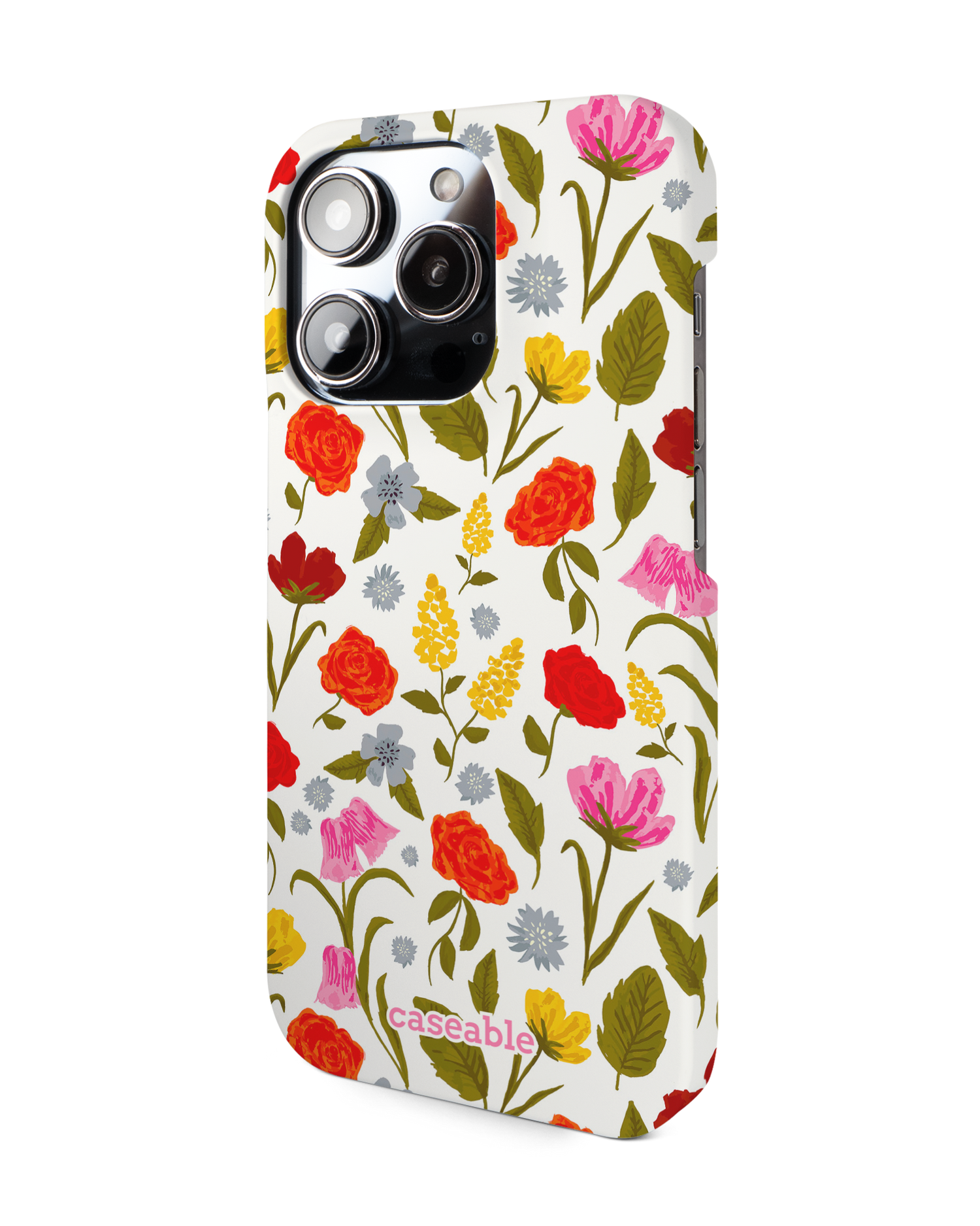 Botanical Beauties Hard Shell Phone Case for Apple iPhone 14 Pro: View from the right side