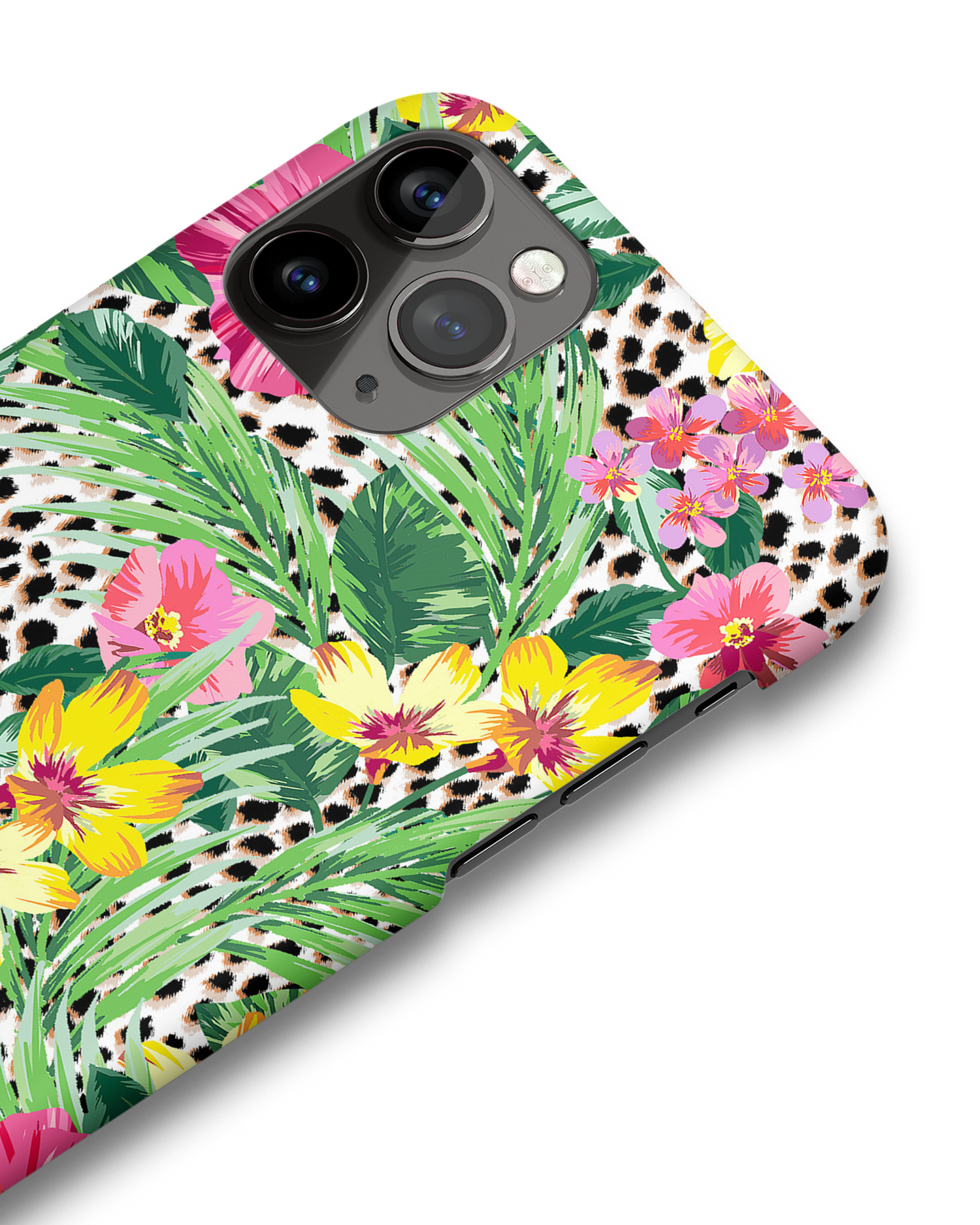 Tropical Cheetah Hard Shell Phone Case Apple iPhone 11 Pro: Detail Shot
