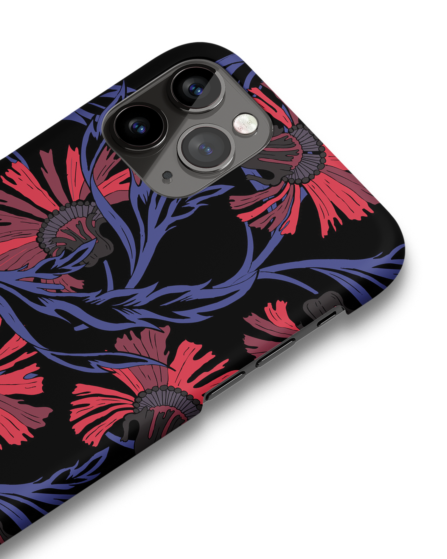Midnight Floral Hard Shell Phone Case Apple iPhone 11 Pro: Detail Shot