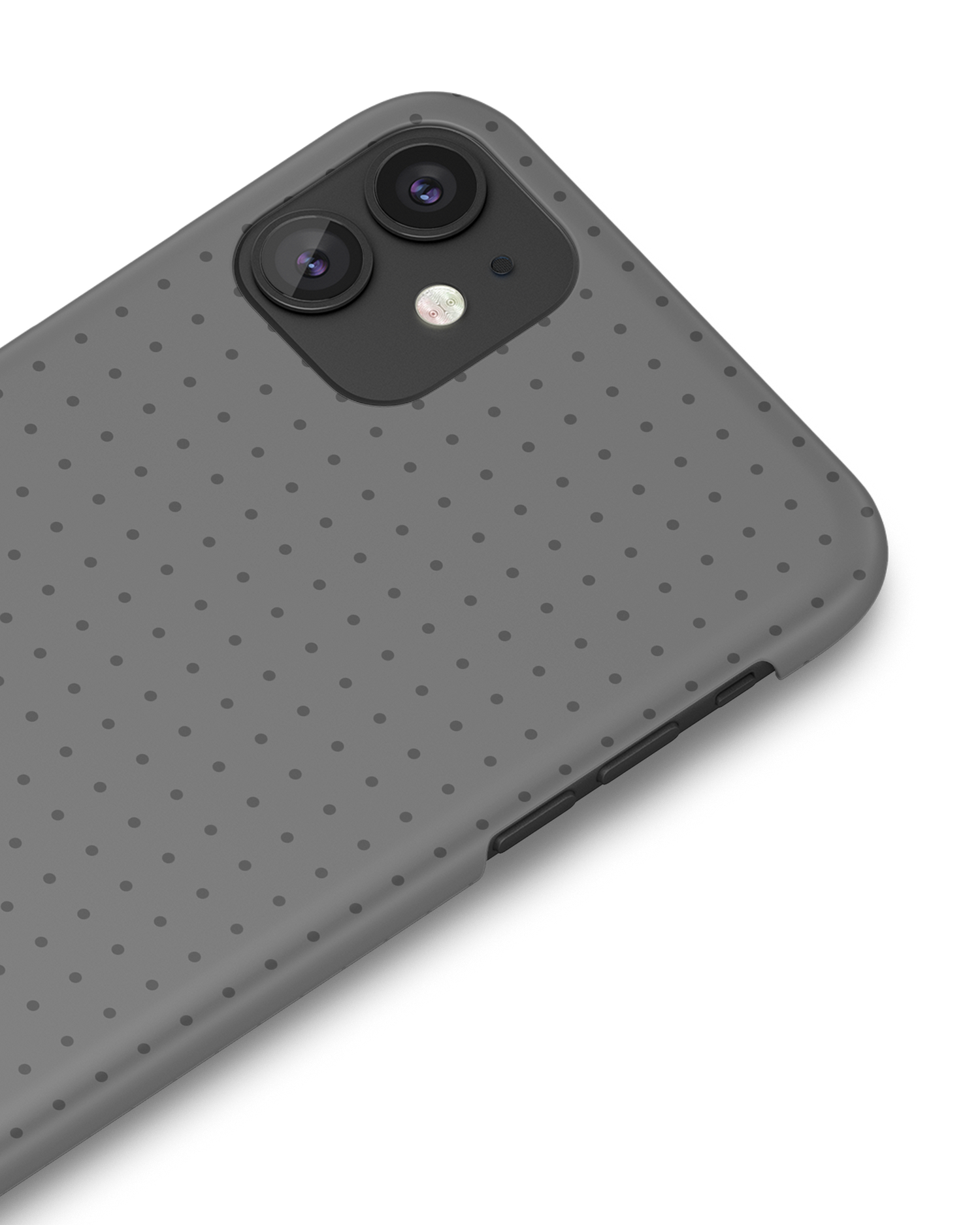 Dot Grid Grey Hard Shell Phone Case Apple iPhone 11: Detail Shot