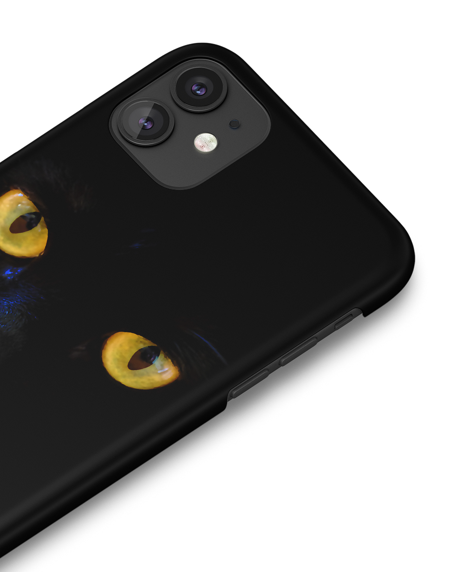 Black Cat Hard Shell Phone Case Apple iPhone 11: Detail Shot