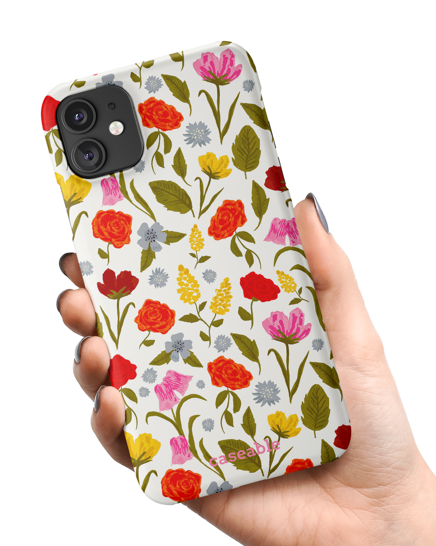 Botanical Beauties Hard Shell Phone Case Apple iPhone 11 held in hand