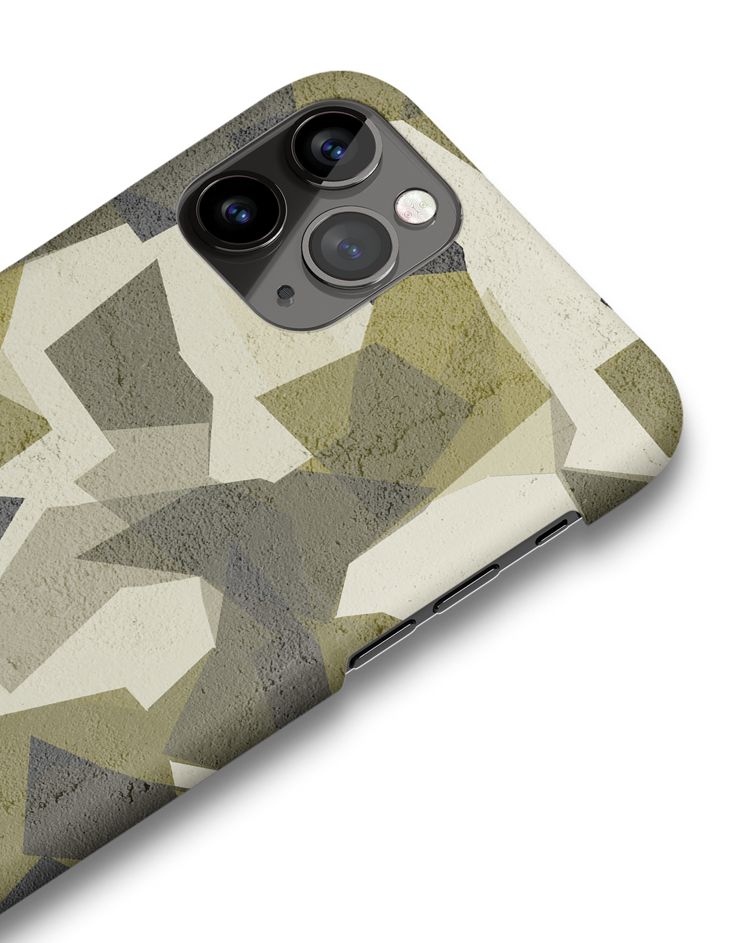 Geometric Camo Green Hard Shell Phone Case Apple iPhone 11 Pro Max: Detail Shot