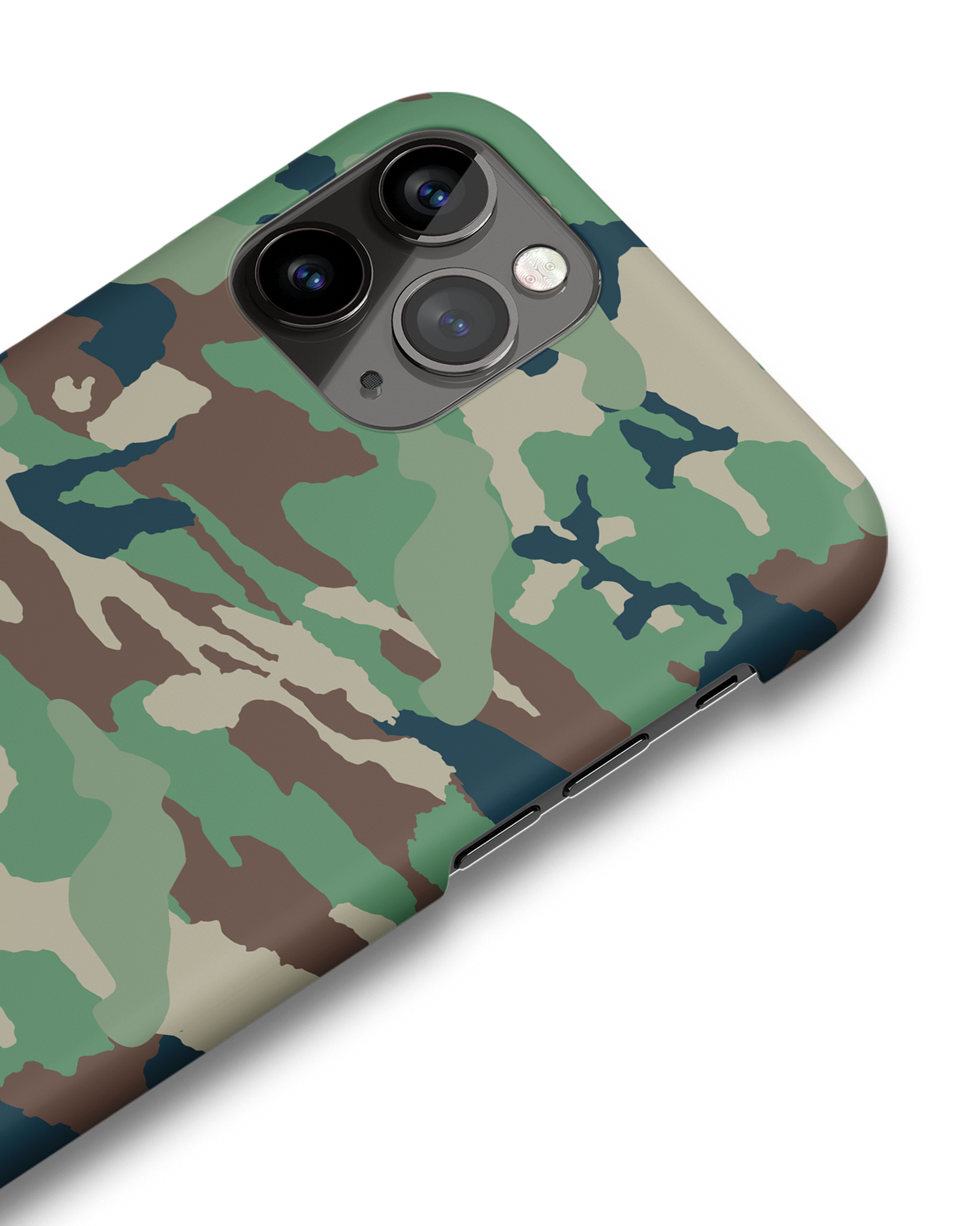 Green and Brown Camo Hard Shell Phone Case Apple iPhone 11 Pro Max: Detail Shot