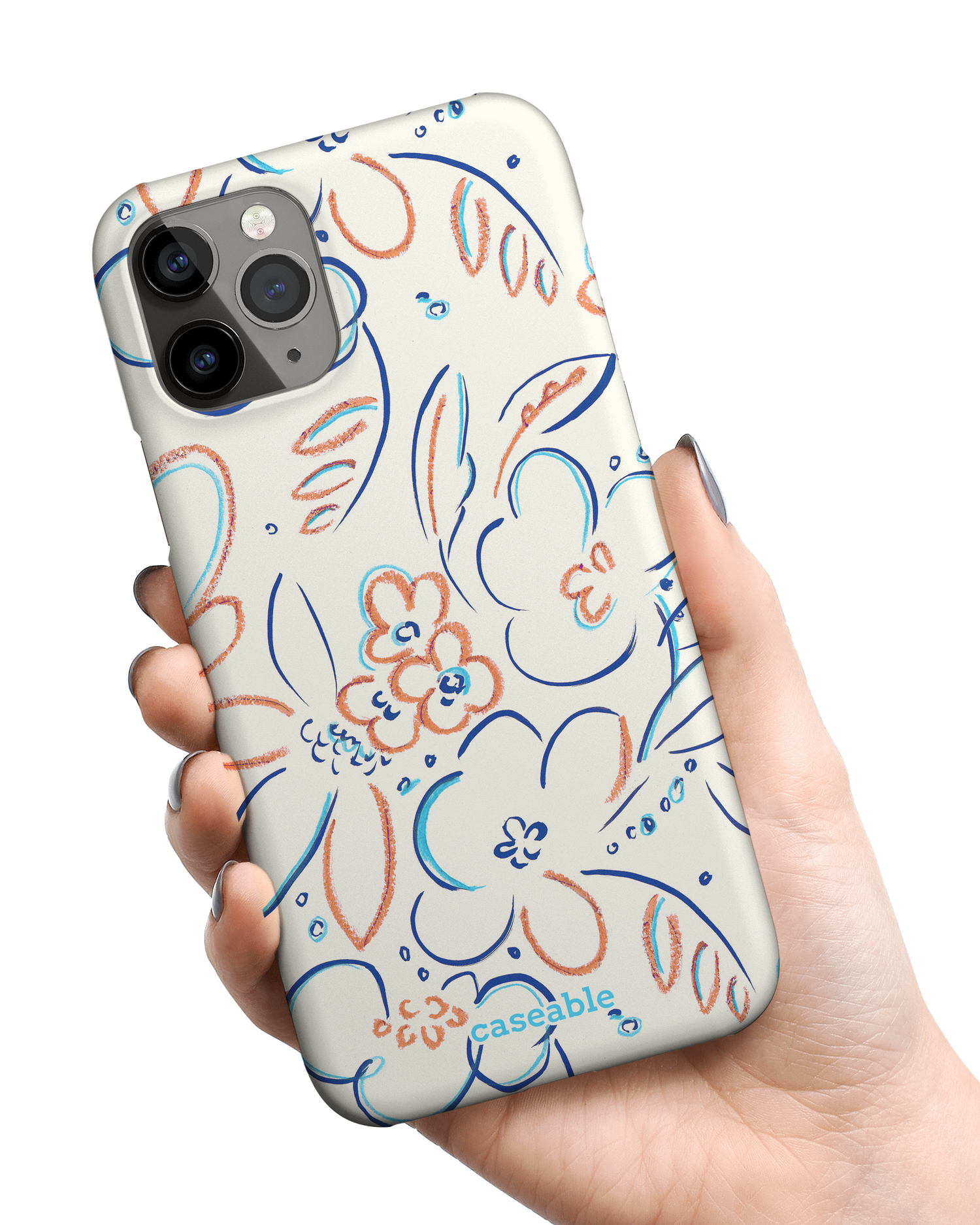 Bloom Doodles Hard Shell Phone Case Apple iPhone 11 Pro Max held in hand