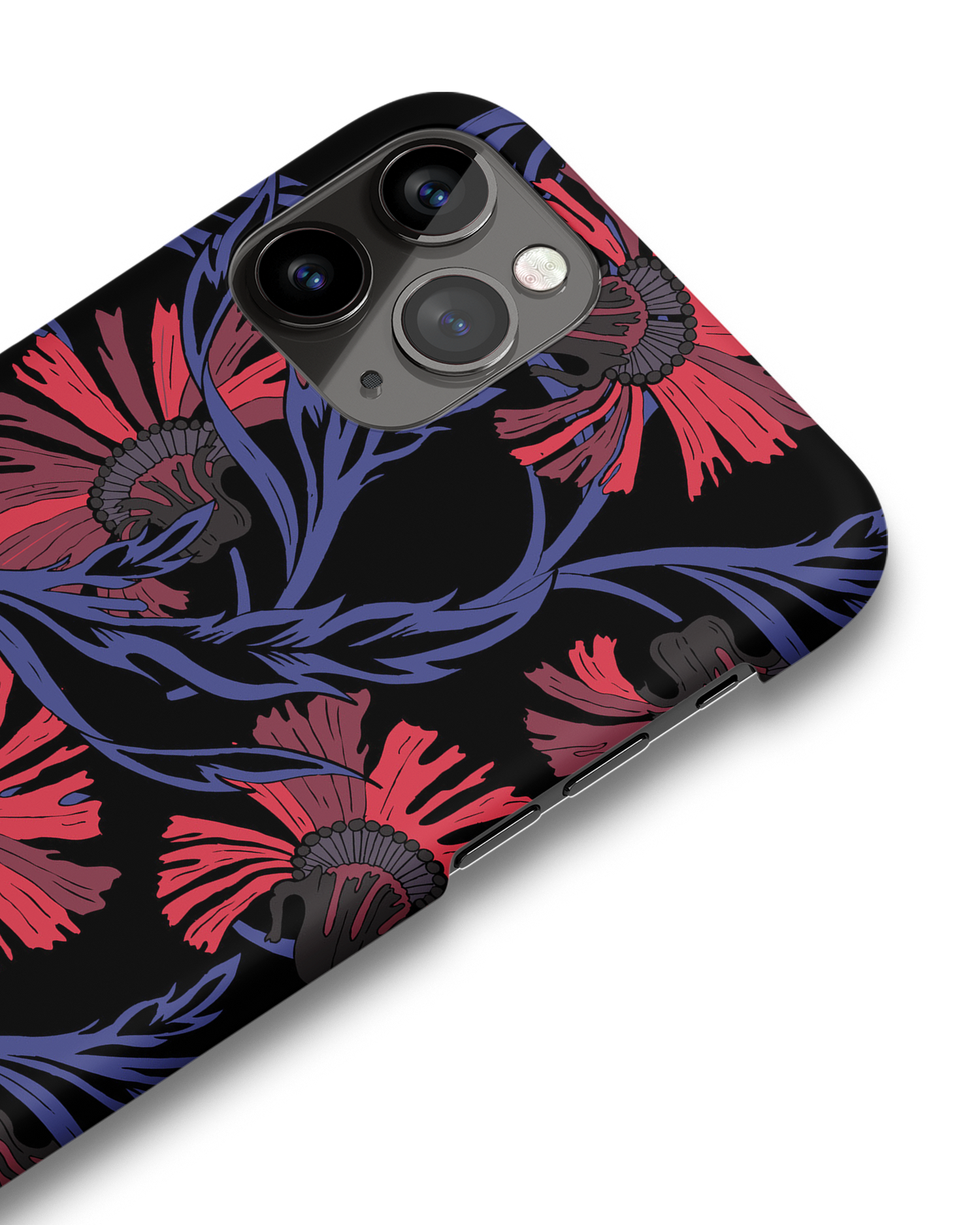 Midnight Floral Hard Shell Phone Case Apple iPhone 11 Pro Max: Detail Shot