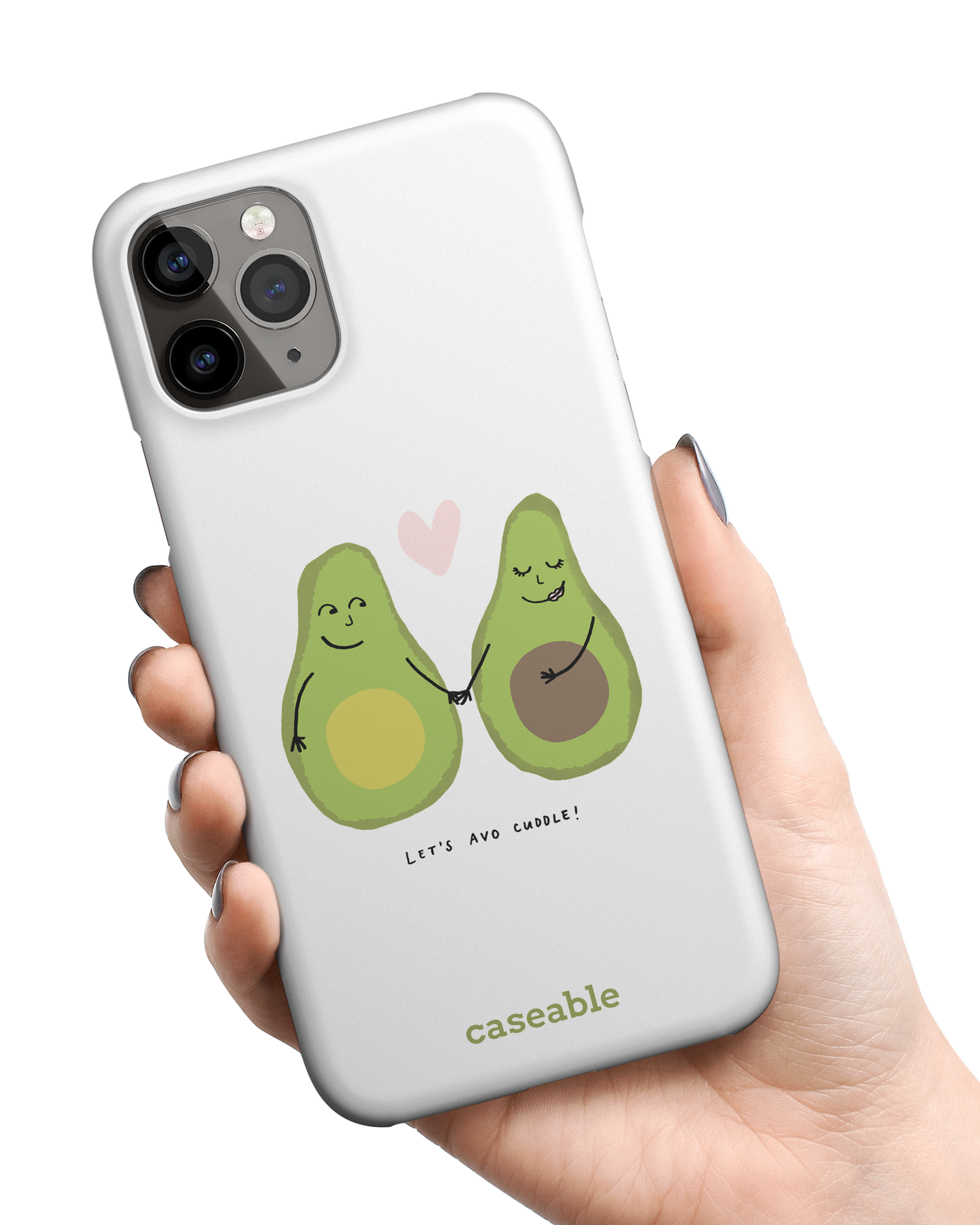 Avocado Hard Shell Phone Case Apple iPhone 11 Pro Max held in hand