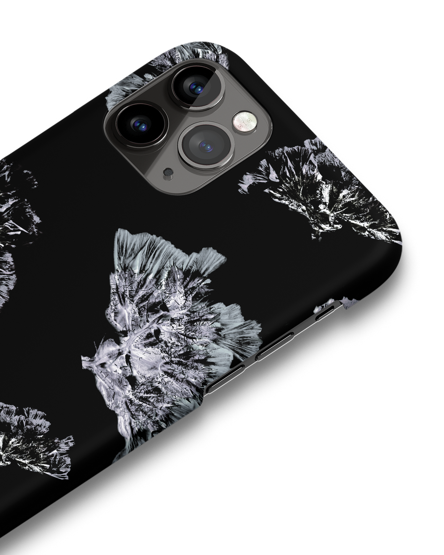 Silver Petals Hard Shell Phone Case Apple iPhone 11 Pro Max: Detail Shot