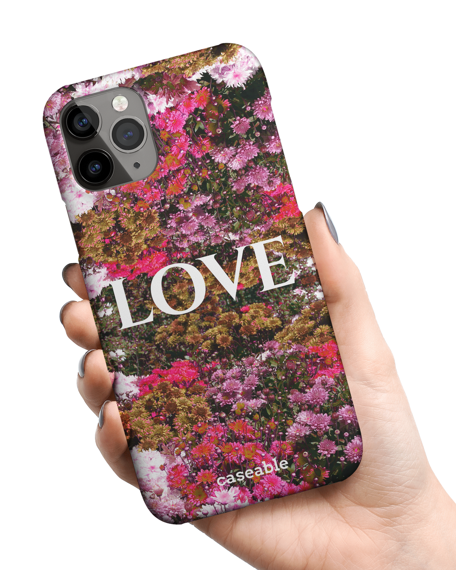 Luxe Love Hard Shell Phone Case Apple iPhone 11 Pro Max held in hand