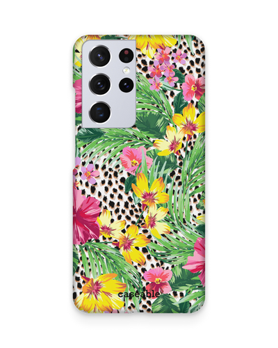 Tropical Cheetah Hard Shell Phone Case Samsung Galaxy S21 Ultra