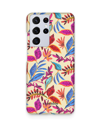 Painterly Spring Leaves Hard Shell Phone Case Samsung Galaxy S21 Ultra